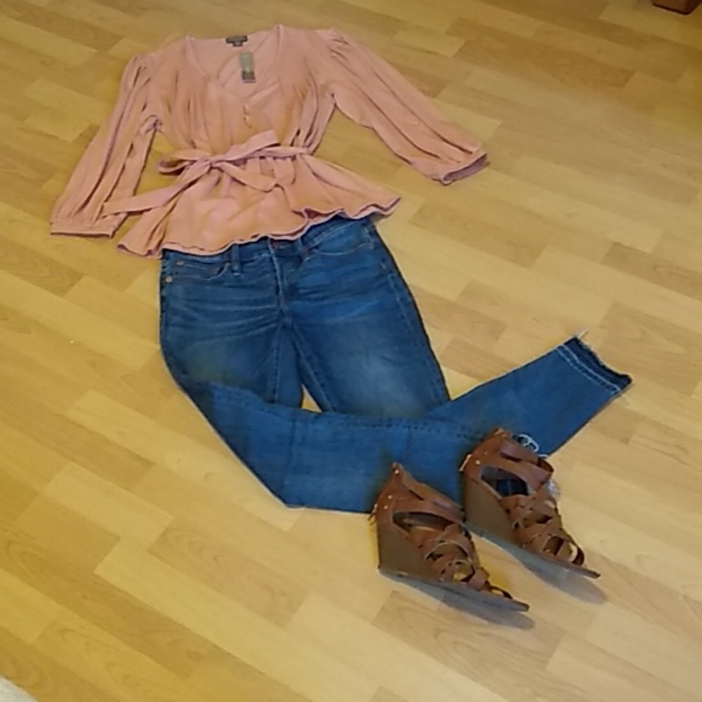 NWT J Crew point sur pleated blouse